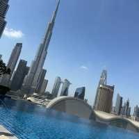 Infinity pool with Burj Khalifa view ❤️😍🗺️