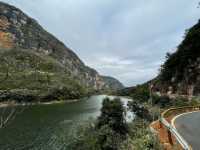 Cave with a river in the gorge