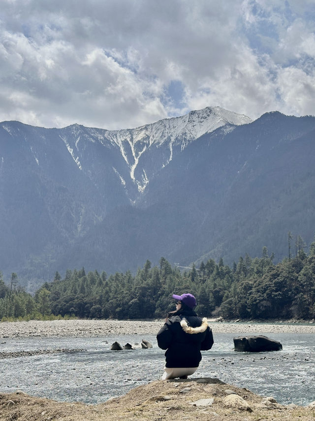 比起嘎拉桃花村，我更愛沿途的雪山和桃樹