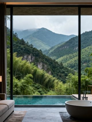 南山竹海で秘境ホテルに泊まって、最高でした。