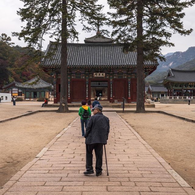 Beautiful Autumn View of Beopjusa temple 