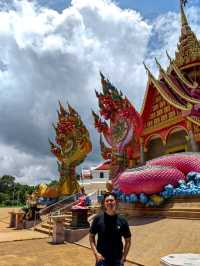 A Colourful Temple in Thailand with A Skywalk to View Into Laos
