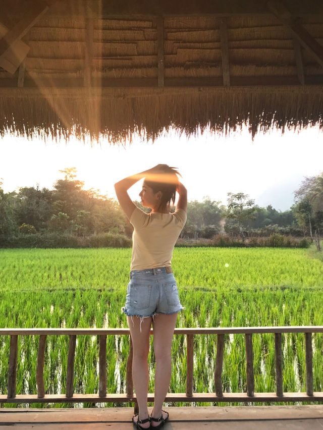 Golden hour in Vang Vieng’s Hidden Paradise 