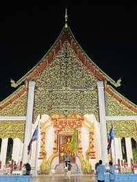 Important temple in Chiangmai at night