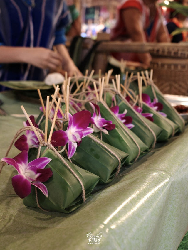 ชวนไปใส่บาตรพระล่องแพไม้ไผ่ เดินชิวหาของกินที่ตลาด