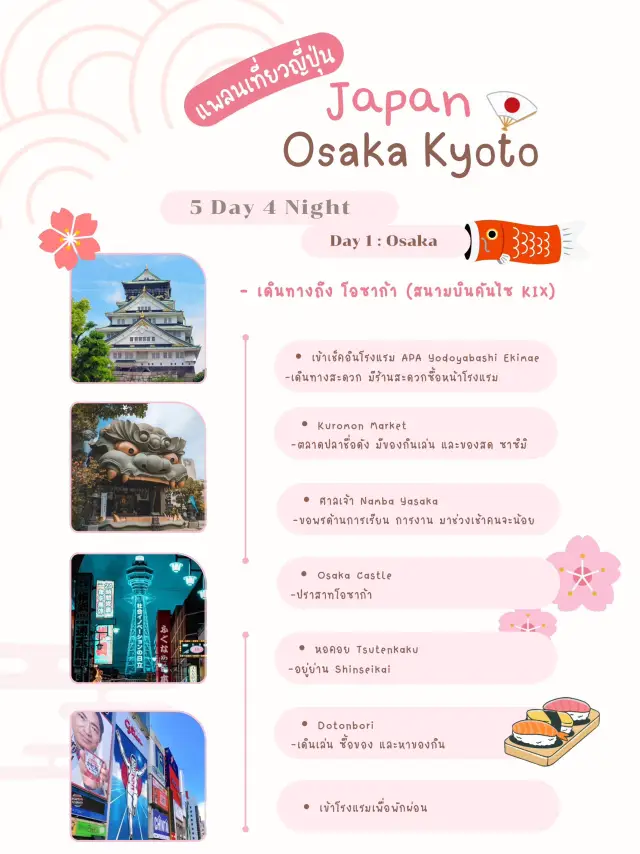 แจกแพลนเที่ยวOsaka Kyoto 5วัน4คืน 🇯🇵