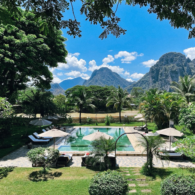 ที่พักธรมมชาติในวังเวียง Riverside Boutique Resort