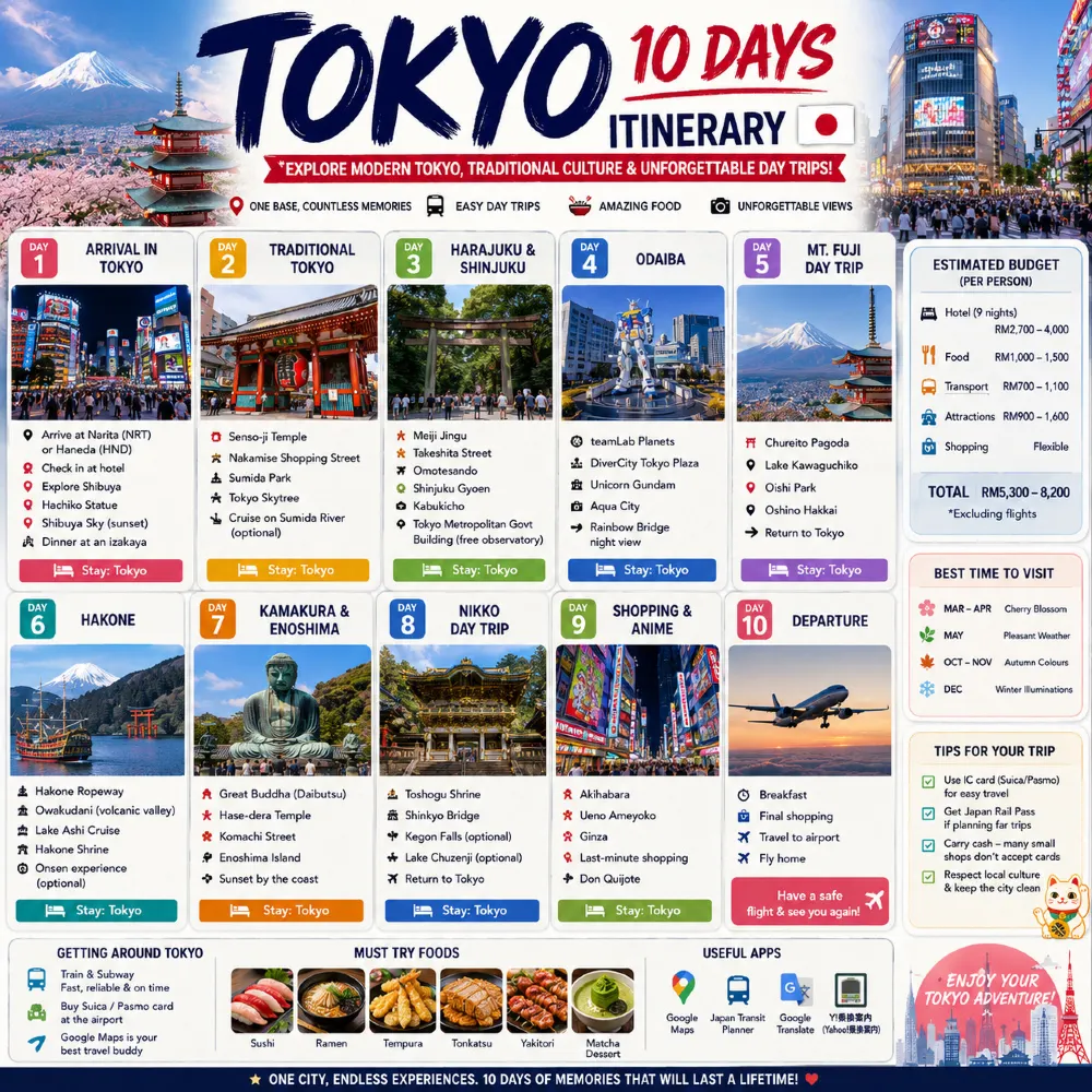 🇯🇵 10日間の東京アドベンチャー：初めての旅行者のための究極ガイド！