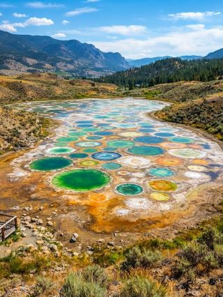 Spotted Lake, located near Osoyoos, British Columbia, is a unique and mystical natural wonder.