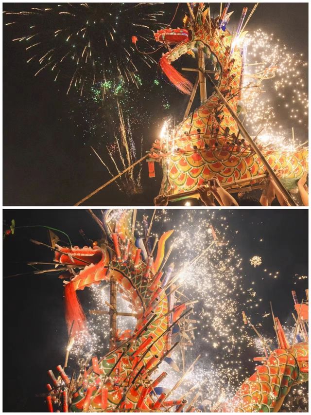 煙花火龍舞人間我看到了一場震撼的非遺