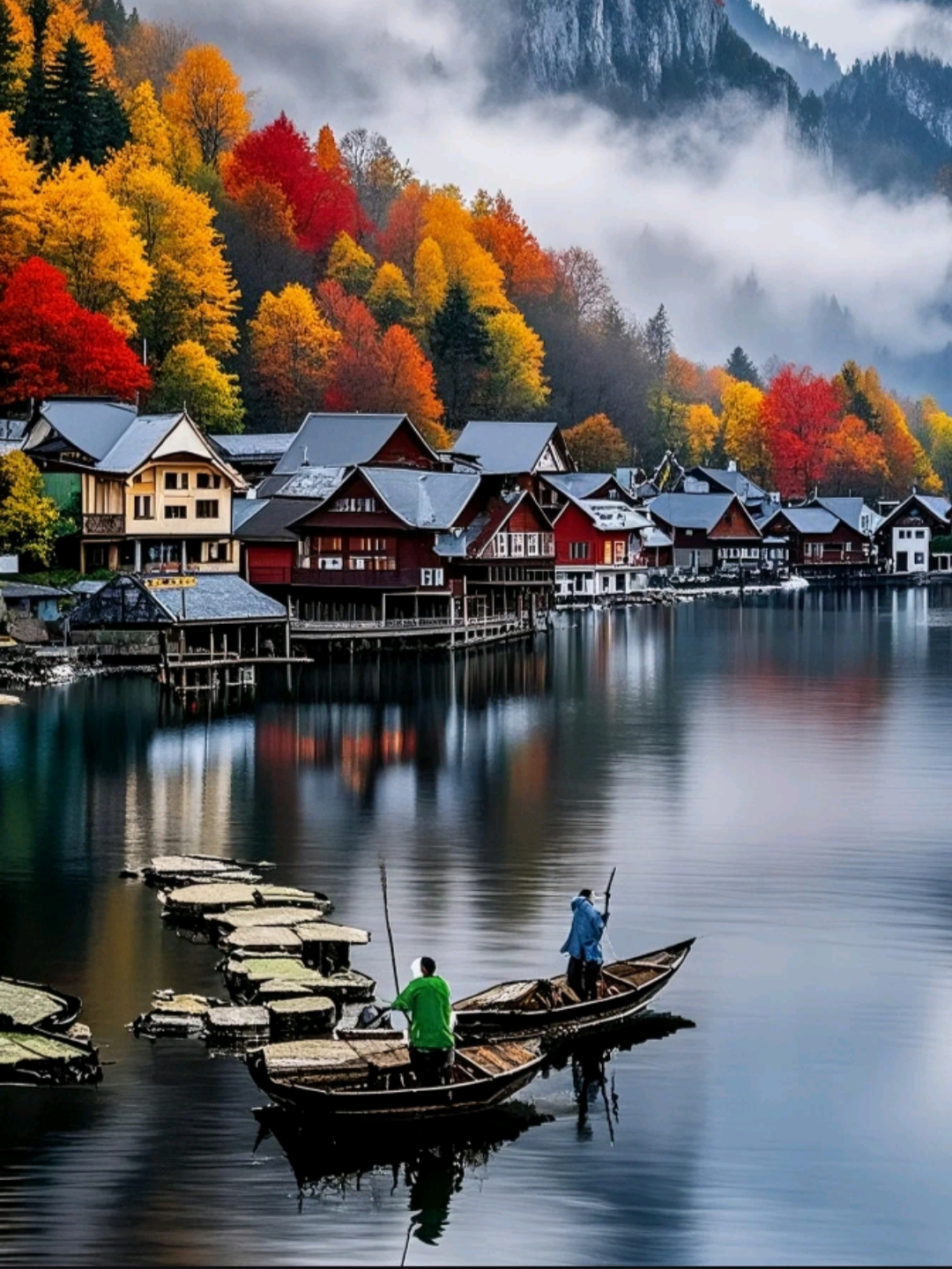 A city where diligent people row boats across the river