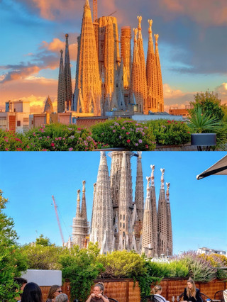 Top choice accommodation in Barcelona with windows overlooking the spires of the Sagrada Família, the location is unbeatable