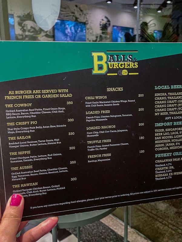 푸켓 메리어트 멀린비치 리조트 햄버거 맛집 Balls&Burger