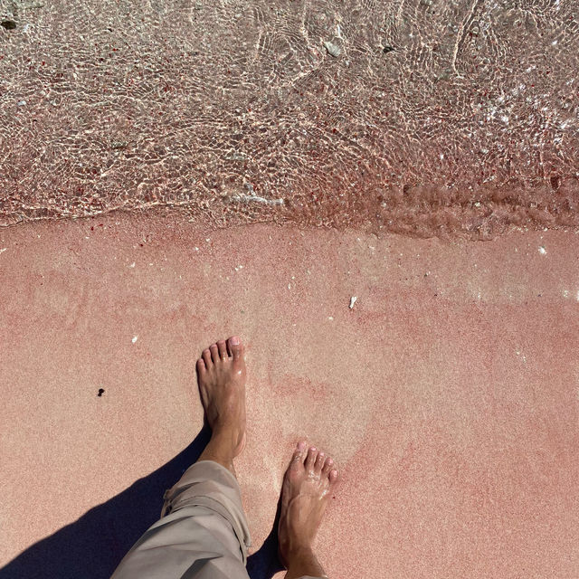 Stunning view of pink sand beach