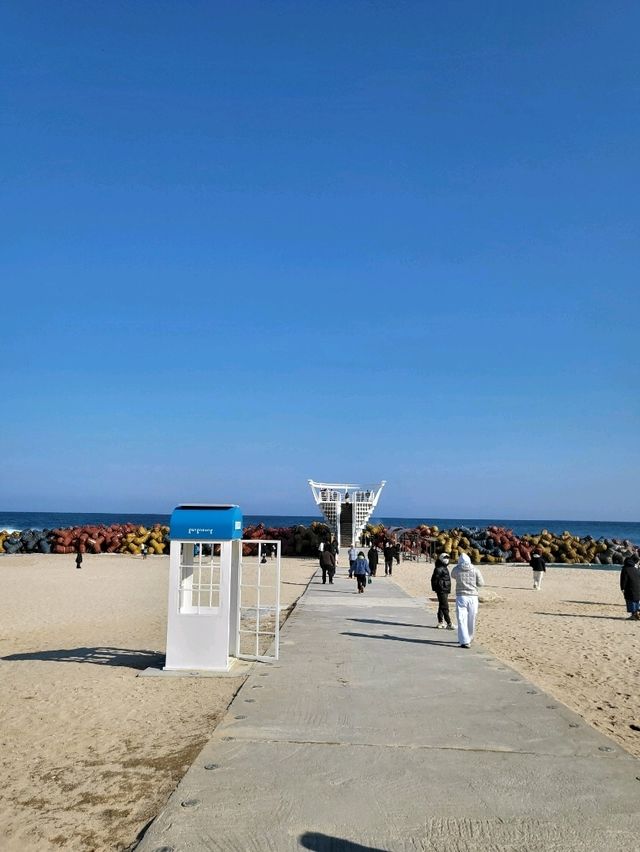 겨울바다의 매력에 반하는 강릉 사근진해변