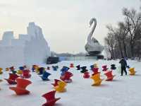 Sun Island Delight: Snow Sculptures and Winter Fun