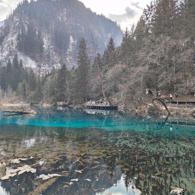 Sapphire Reflections of the icy mountain: The Enchanting Tiger Lake and Five Flower Lake