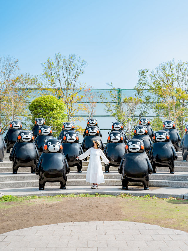 【まさかの無料】84体のくまモンに会える公園❤️🖤ˊ˗