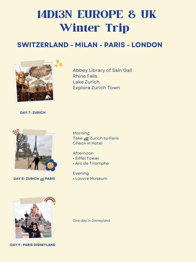 14D13N Europe & London Adventure 🇨🇭🇮🇹🇫🇷🇬🇧
