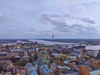 Panorama like 360° view of Riga at Latvian Academy of Sciences.