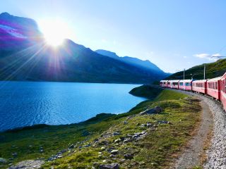 【Switzerland】Take the Bernina Express through the Alps.