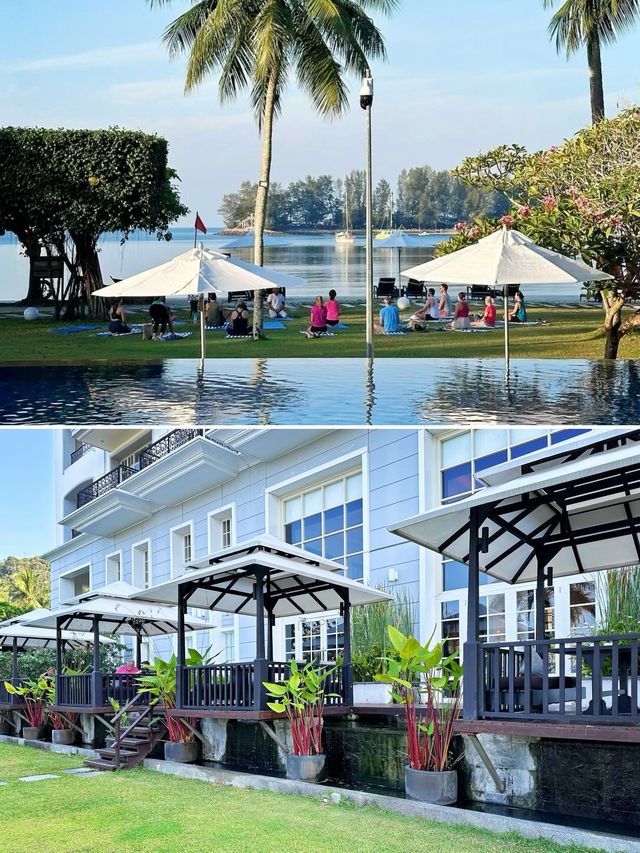 蘭卡威The Danna酒店的漂浮早餐、海邊瑜伽好讚！