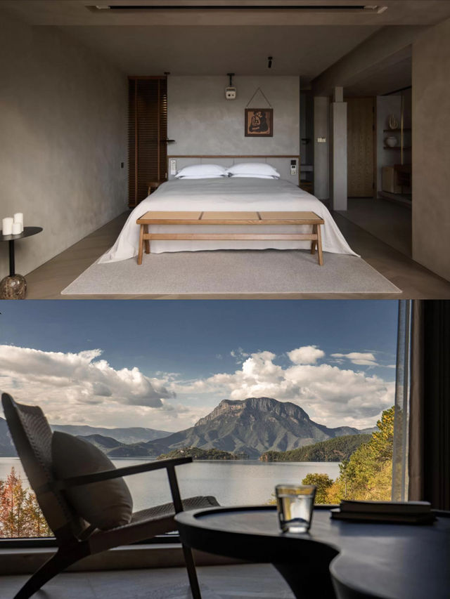 瀘沽湖封神民宿！躺看女神山日落+270°湖景