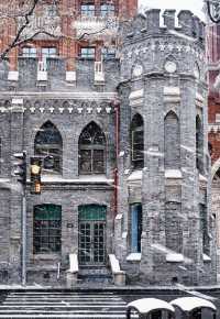天津「東方華爾街」,百年歐洲風情街迎雪景
