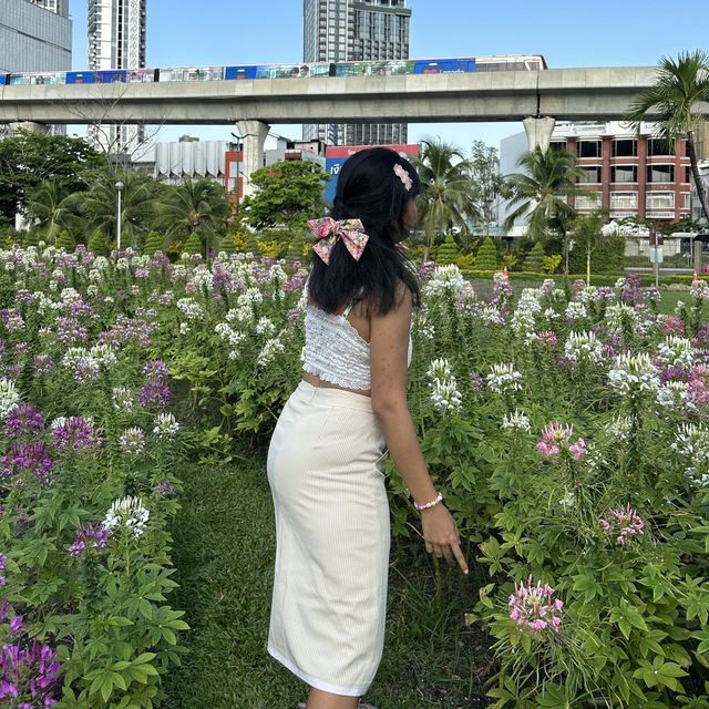 ถ่ายรูปดอกไม้ ที่สวนรถไฟ