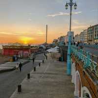 Brighton  beach sunset