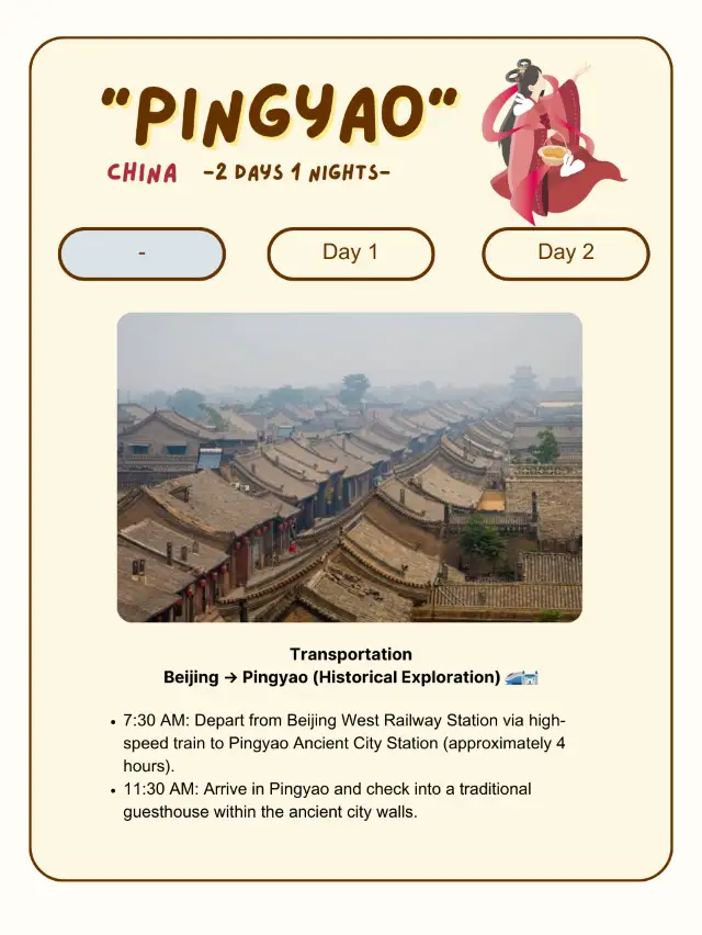 Pingyao itinerary for 2 Day trip