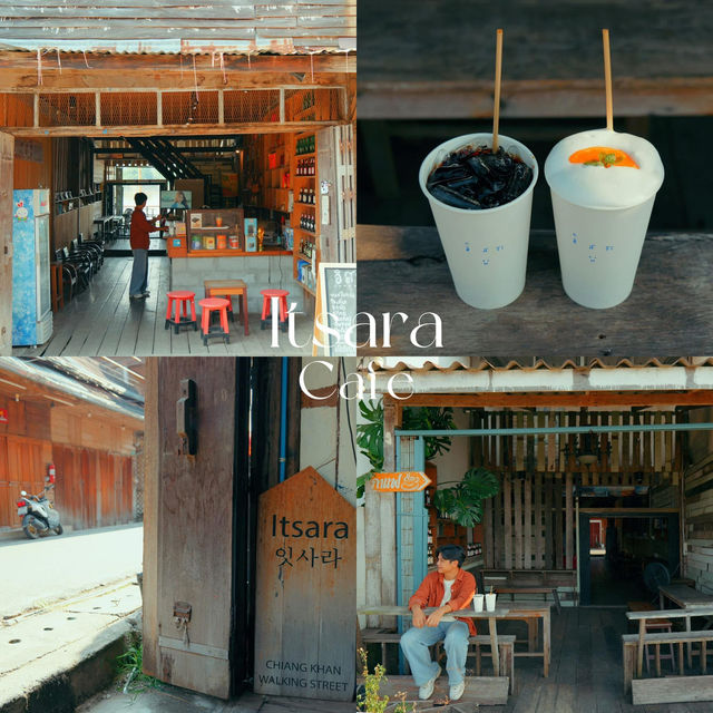 อิสระคาเฟ่ คาเฟ่มู้ดดี ริมถนนคนเดินเชียงคาน 🫶🏻🥤