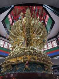 A mega Buddhist temple with multiple styles in Mianyang