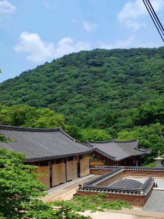 A tranquil mountain temple in harmony with nature