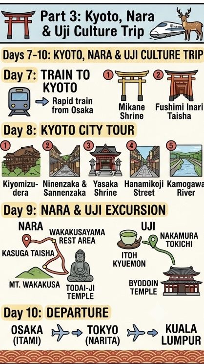 🇯🇵10D9N 👉🏻 The Itinerary for Tokyo • Osaka • Kyoto ✨ All in One Trip🗼⛩️