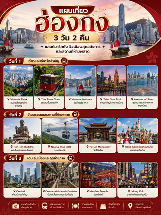 🇭🇰✨ แผนเที่ยวฮ่องกง 3 วัน 2 คืน เที่ยวครบ กินฮาลาล เดินทางง่าย ช้อปสนุก!