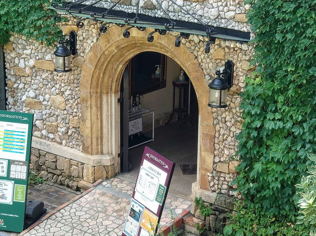 Bright stained glass and the beauty of the stone building