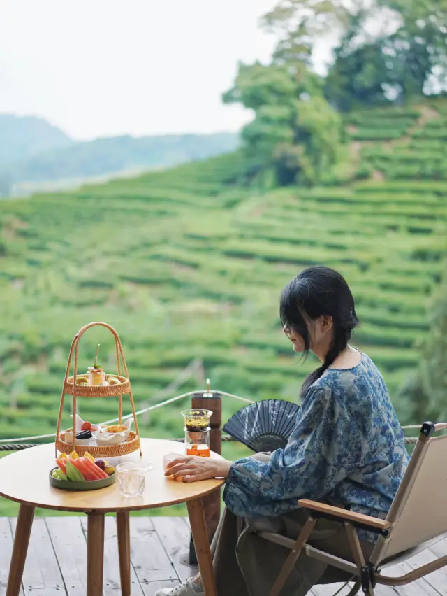 Hàng Châu｜Trà chiều giữa chốn thần tiên trên núi trà Long Tỉnh, chỉ có màu xanh lá cây.