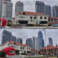 煙台濱海廣場觀賞秋天的大海。