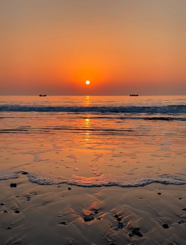 青島5:00AM……鹹蛋黃日出浪漫哭了
