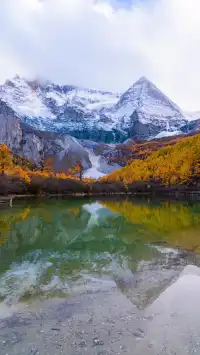 秋景封神的稻城亞丁,還看到了彩虹