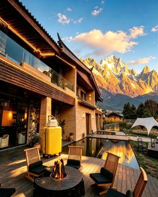Stay in a stone castle at the foot of the snow-capped mountain, where opening your window reveals the golden peak at sunset.