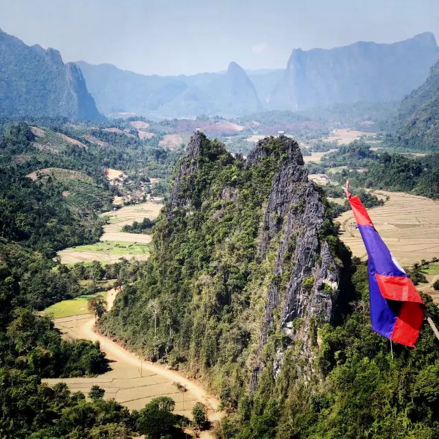 the famous viewpoint with a motorcycle 