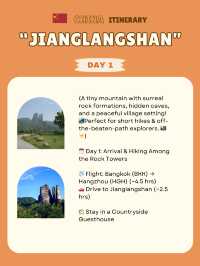 Jianglangshan itinerary 