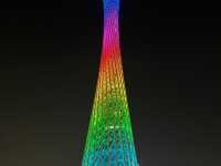 Guangzhou Lantern Festival CN tower tulip garden and 3D ad