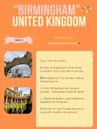 Birmingham 3-days itinerary 👍