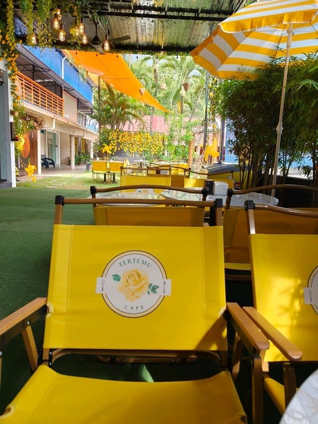 Tea Time in a Yellow Garden Café at Desaru