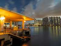 Vermillion Ribbons on Concrete Shores