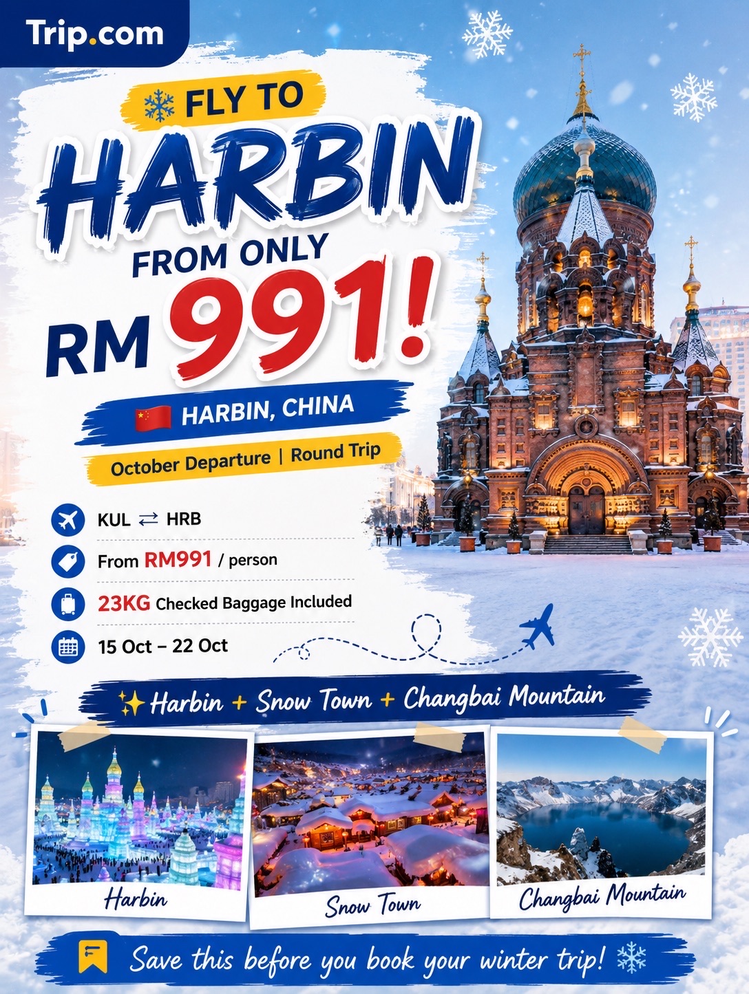 🇨🇳 HARBIN FROM RM991! ❄️ My 6-Day Northeast China Guide