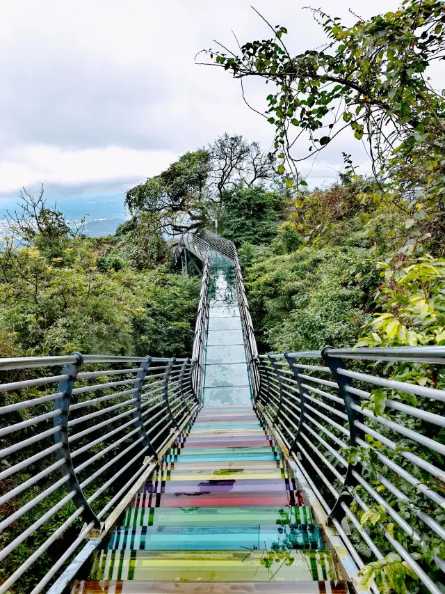 位於海南瓊中百花嶺熱帶雨林景區，在海拔900多米的高山之中，一條600多米的透明玻璃棧道